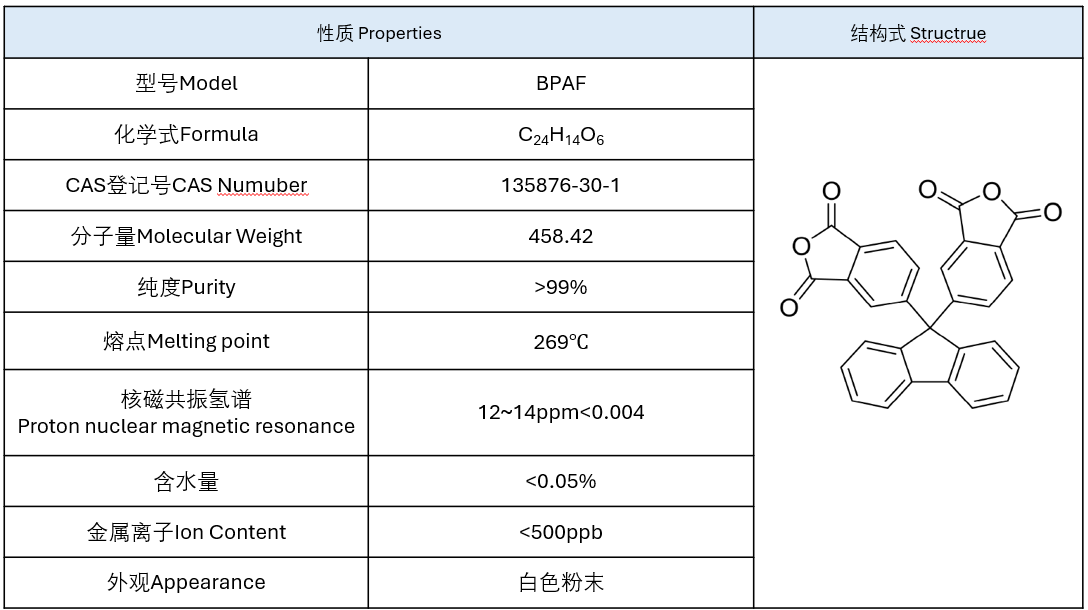 BPAF ( 9,9-双(3,4-二羧基苯基)芴二酸酐)